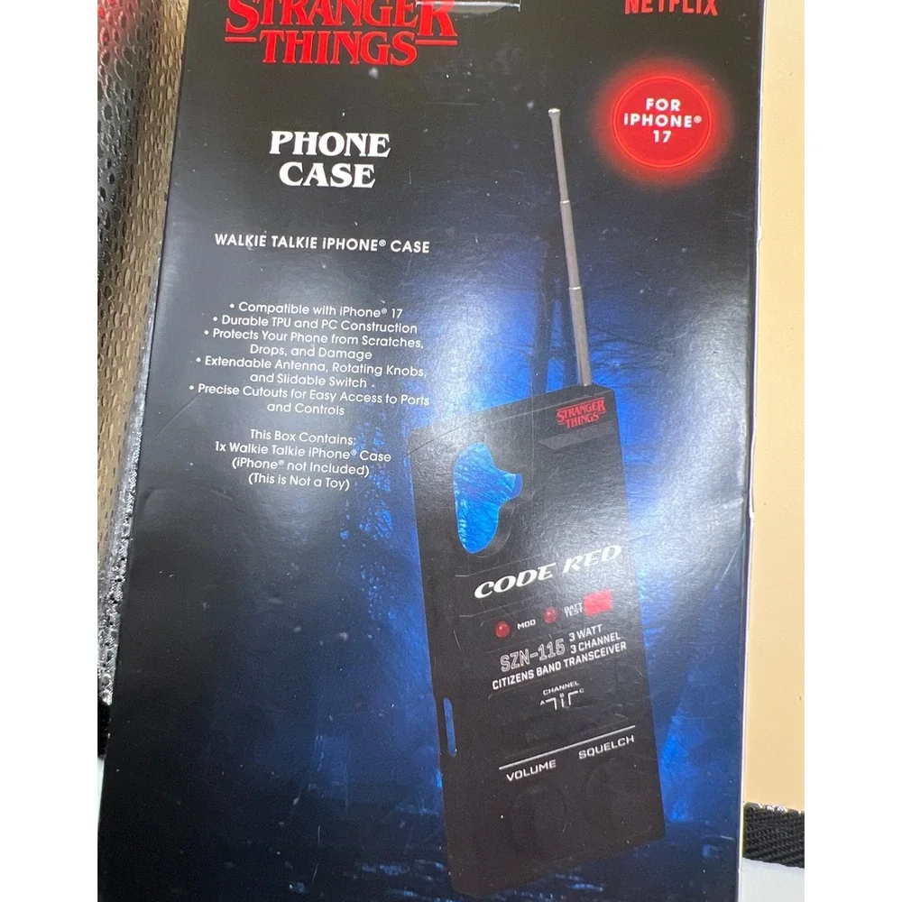 Stranger Things Walkie Talkie iPhone 17 Case Black New Netflix Code Red SZN-115